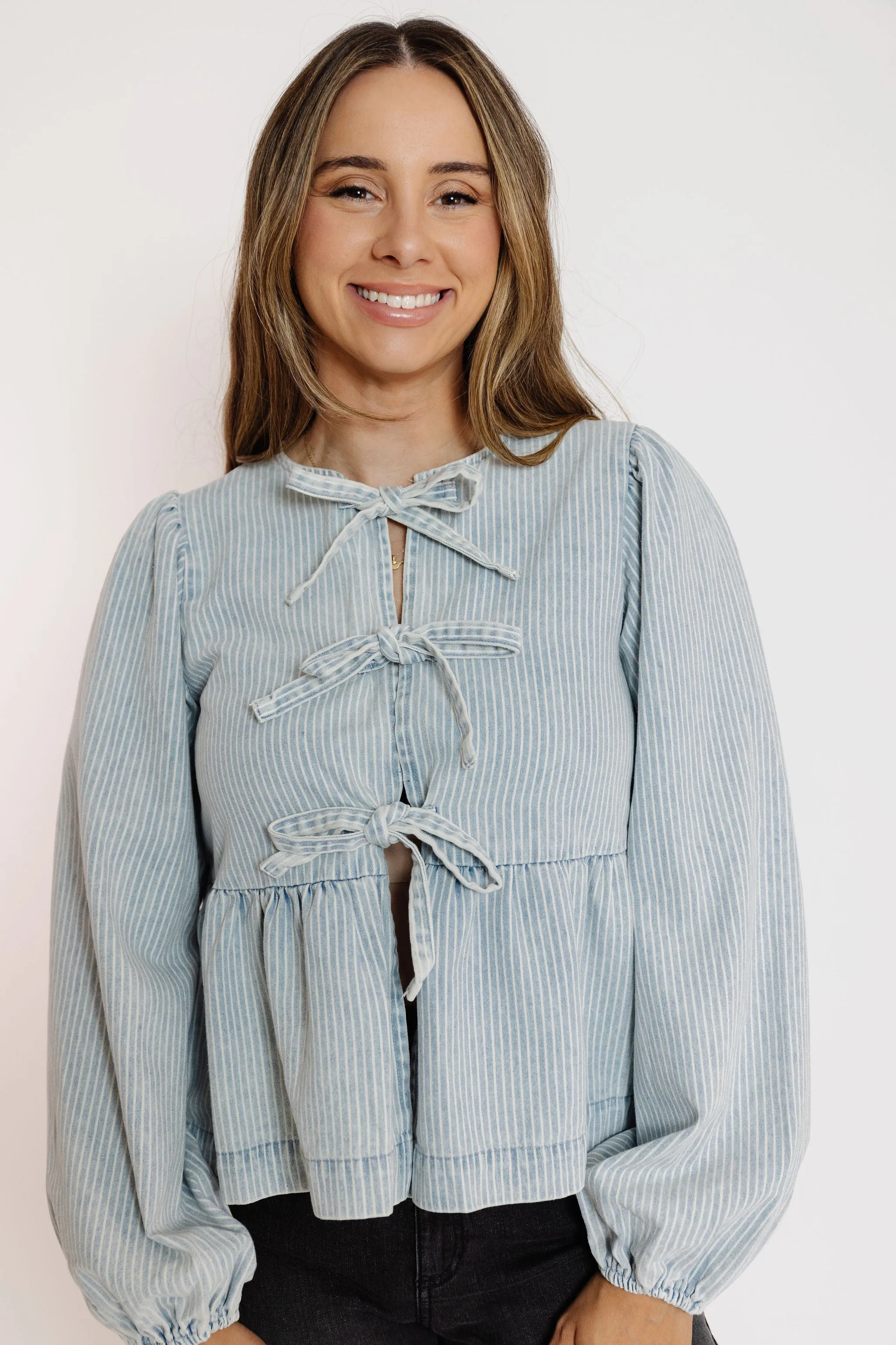 Ramsey Blouse in Denim Stripe