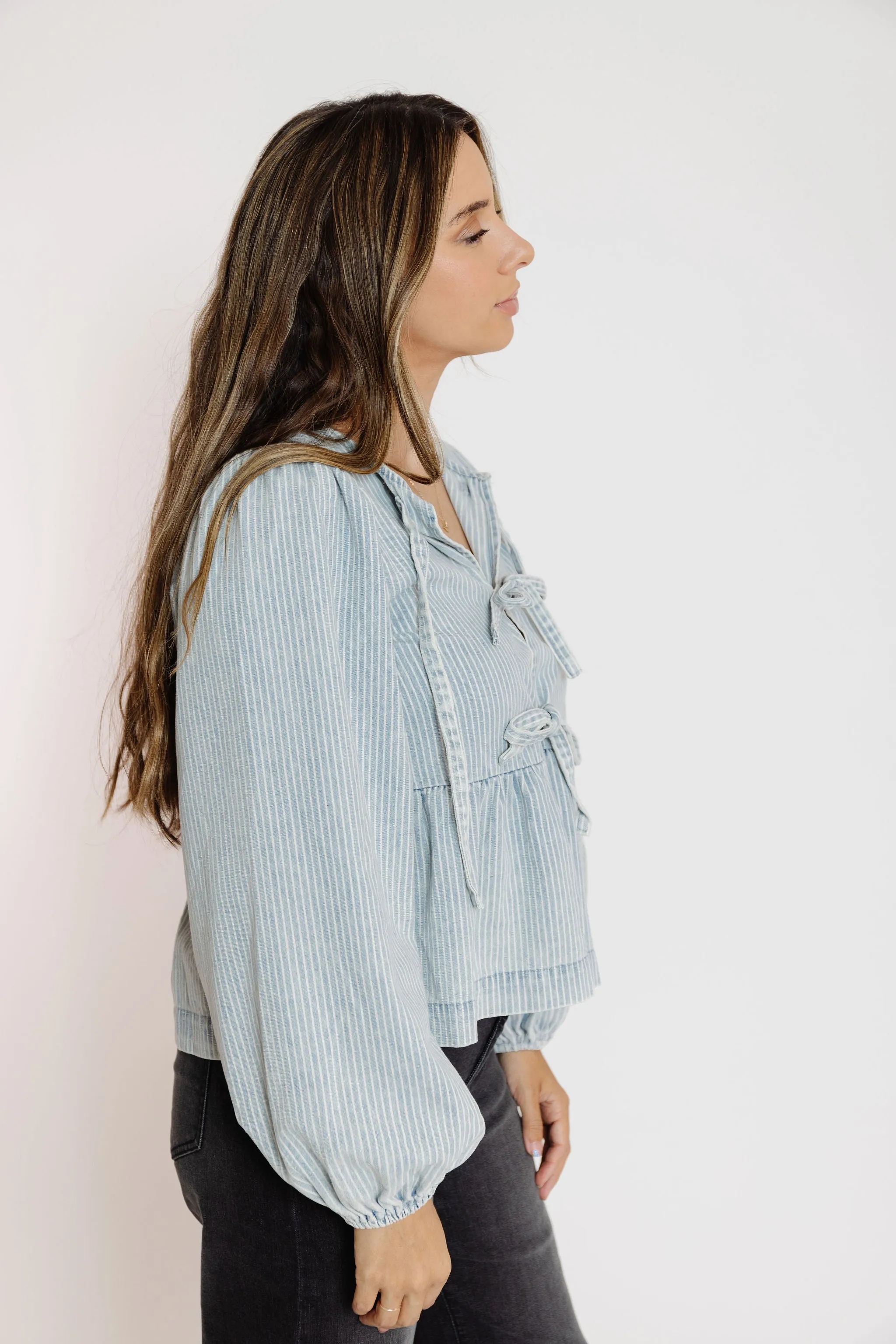 Ramsey Blouse in Denim Stripe