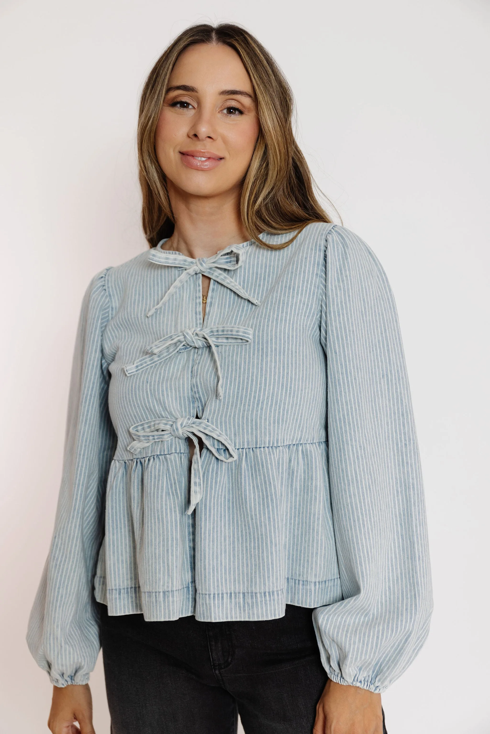 Ramsey Blouse in Denim Stripe