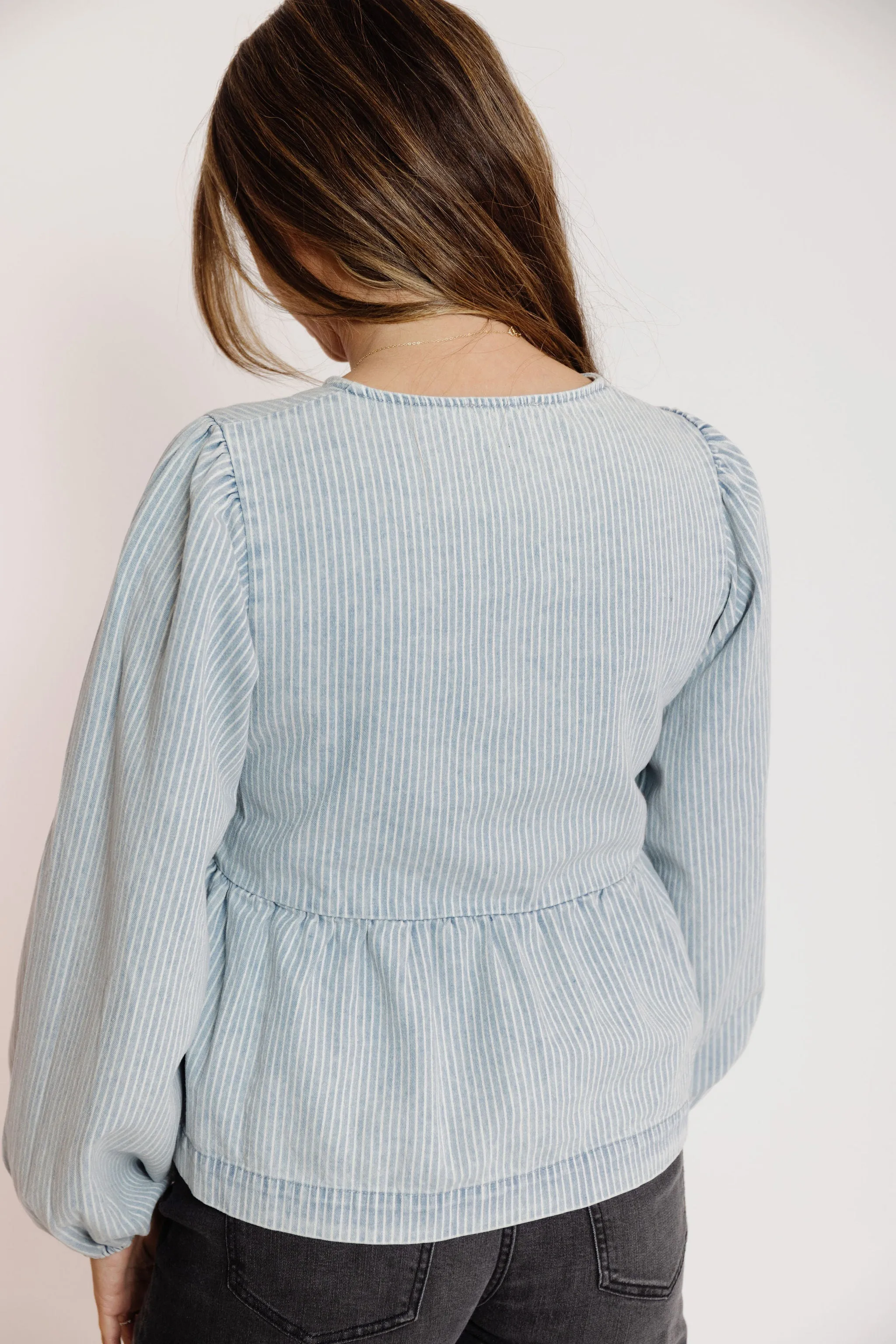 Ramsey Blouse in Denim Stripe