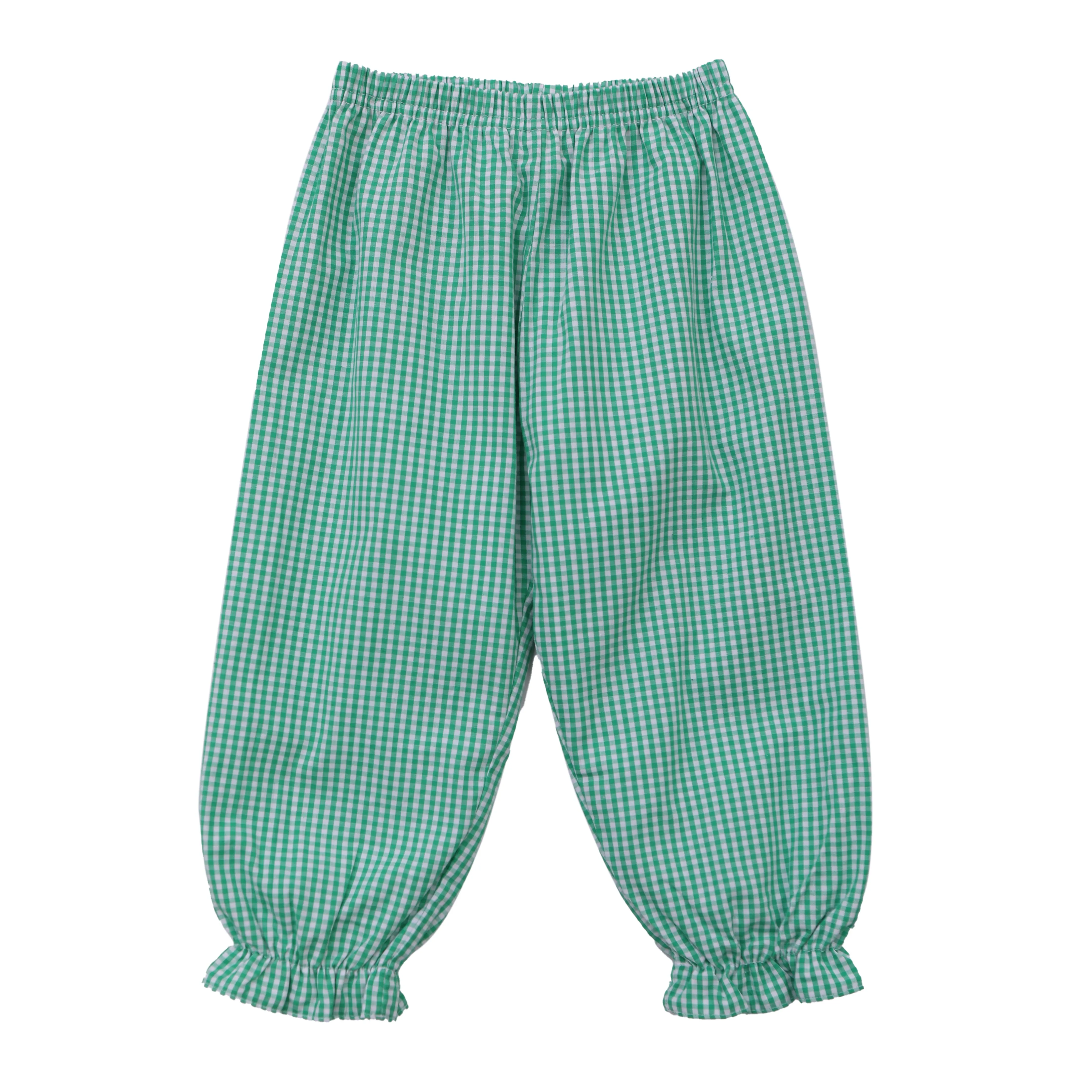 Ruffle Bloomer Pants- Kelly Green Gingham