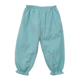 Ruffle Bloomer Pants- Mint Gingham