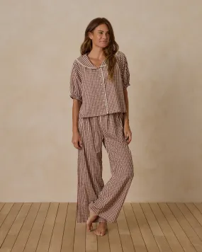 Ruffle Pajamas | Brick Gingham