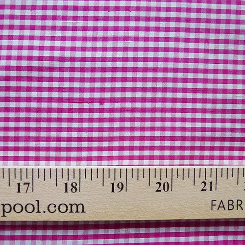 Silk Dupioni - Fuschia Gingham