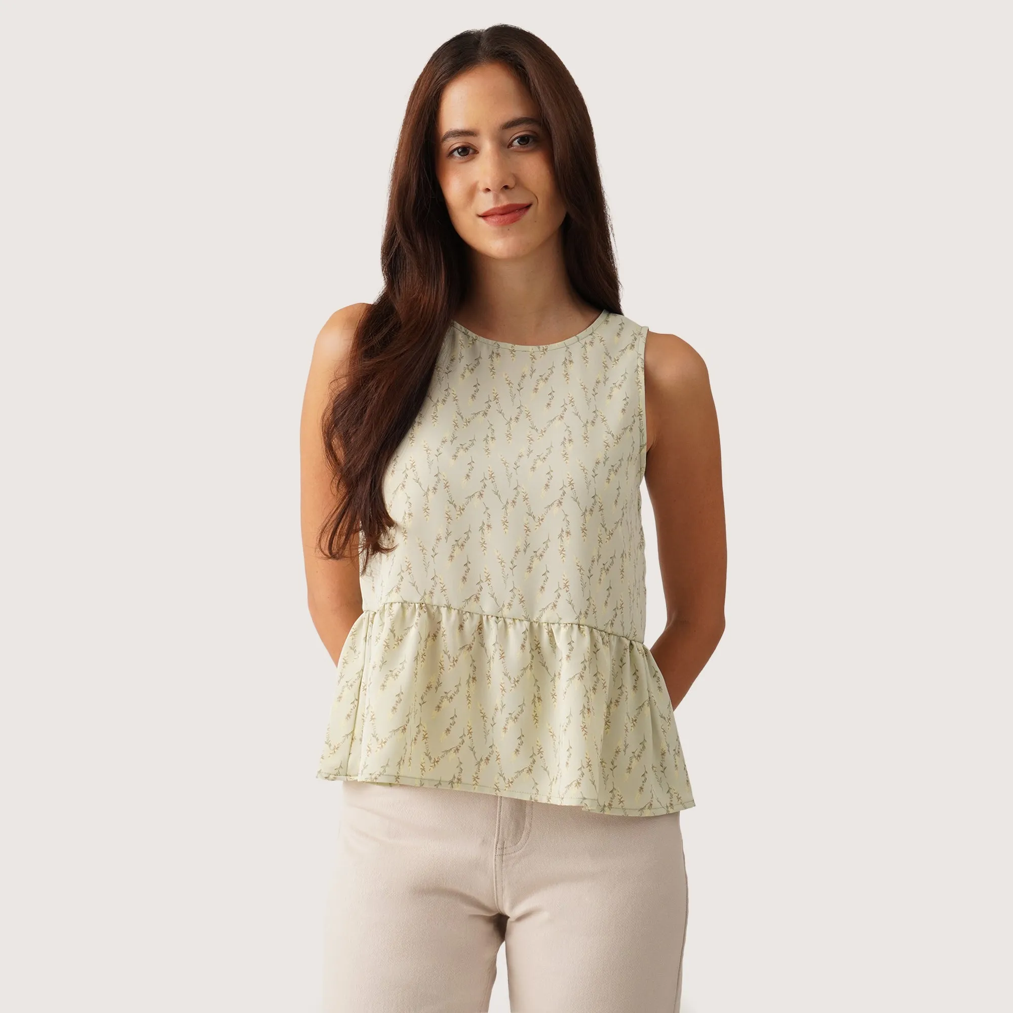 Sleeveless Peplum Top