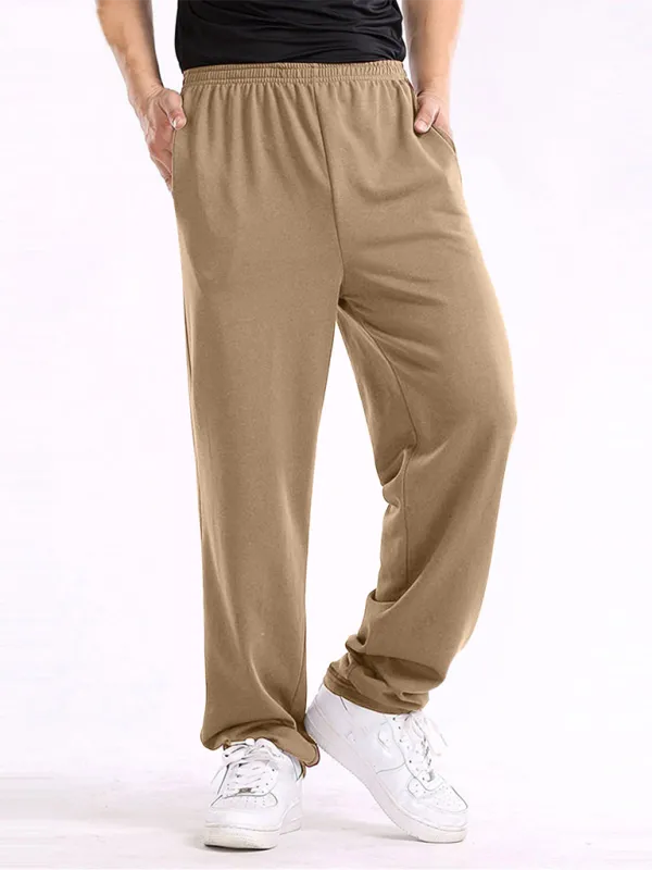 TEEK - Mens Straight Solid Color Loose Trousers