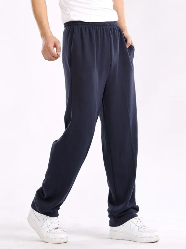 TEEK - Mens Straight Solid Color Loose Trousers