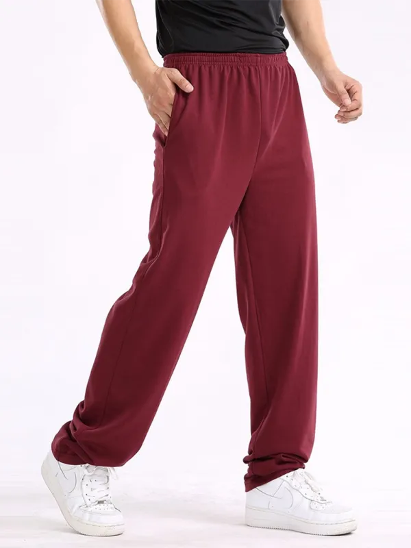 TEEK - Mens Straight Solid Color Loose Trousers