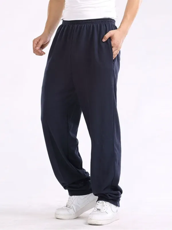 TEEK - Mens Straight Solid Color Loose Trousers