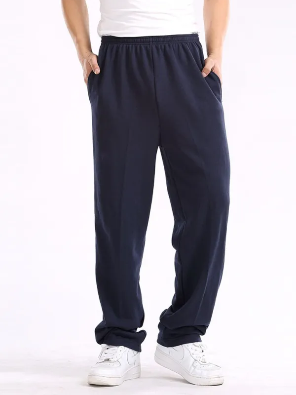 TEEK - Mens Straight Solid Color Loose Trousers