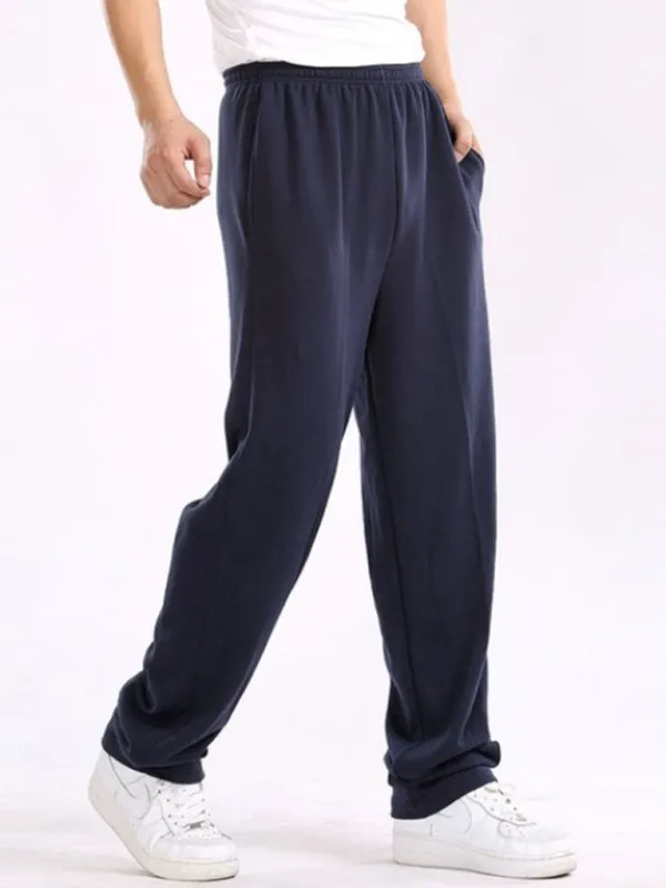 TEEK - Mens Straight Solid Color Loose Trousers