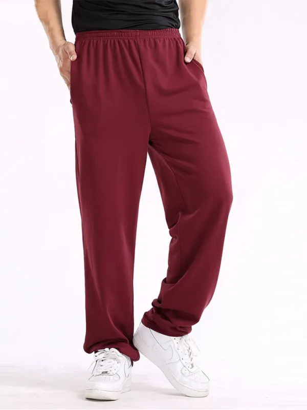 TEEK - Mens Straight Solid Color Loose Trousers