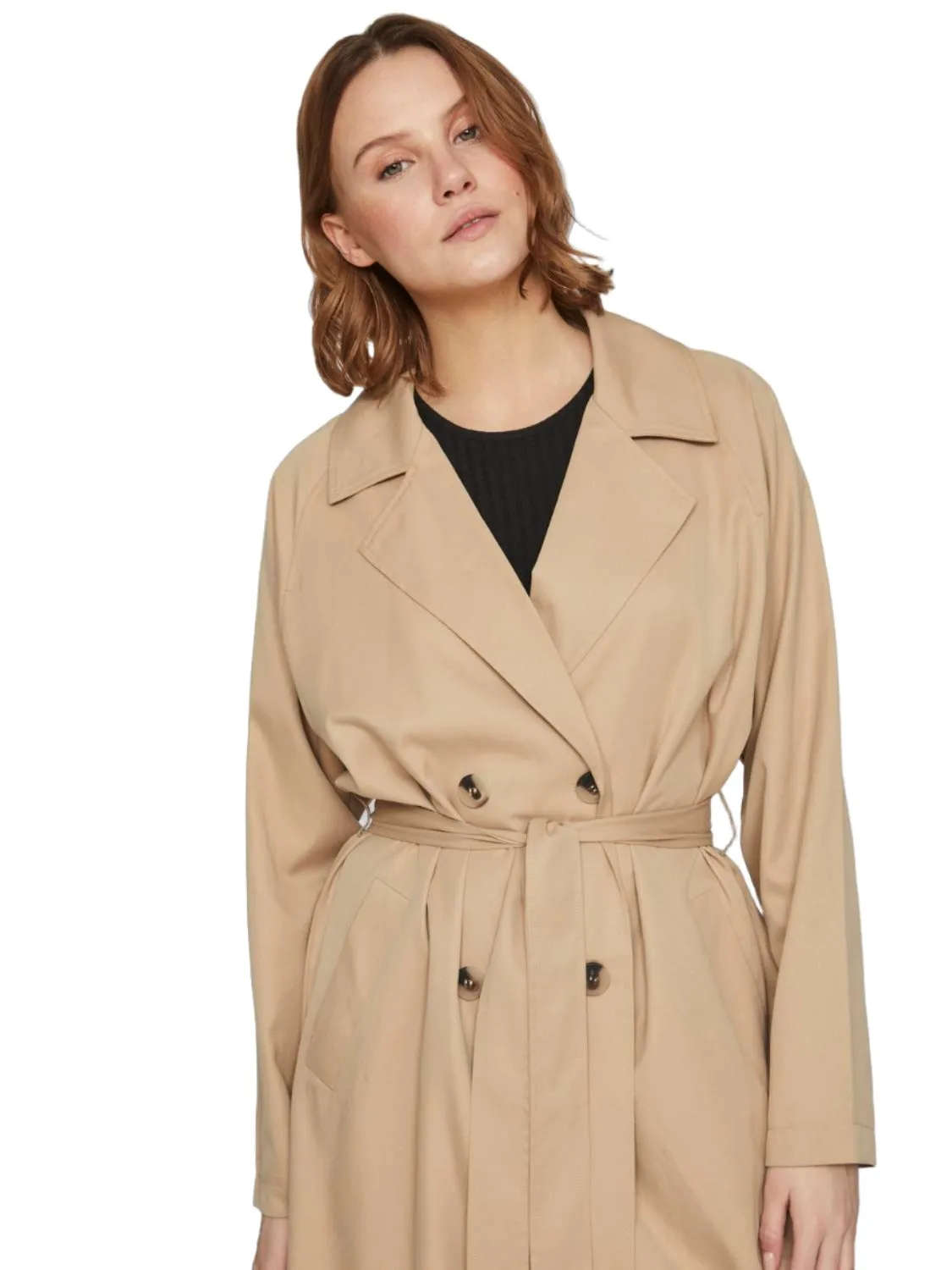 Vila Womens Jancine L/S Long Trenchcoat Cornstalk