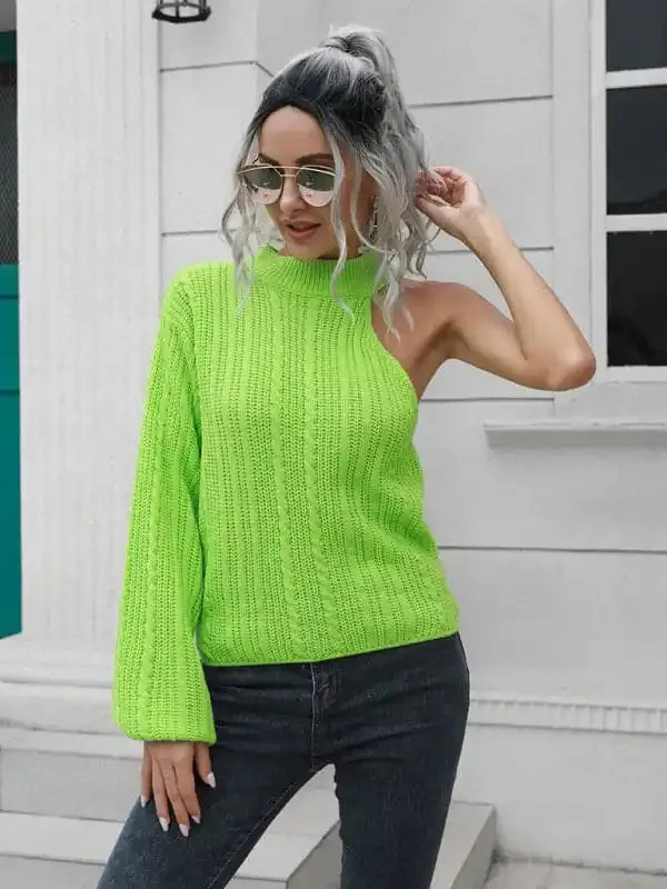 Women’s One Shoulder Off Shoulder Sweater