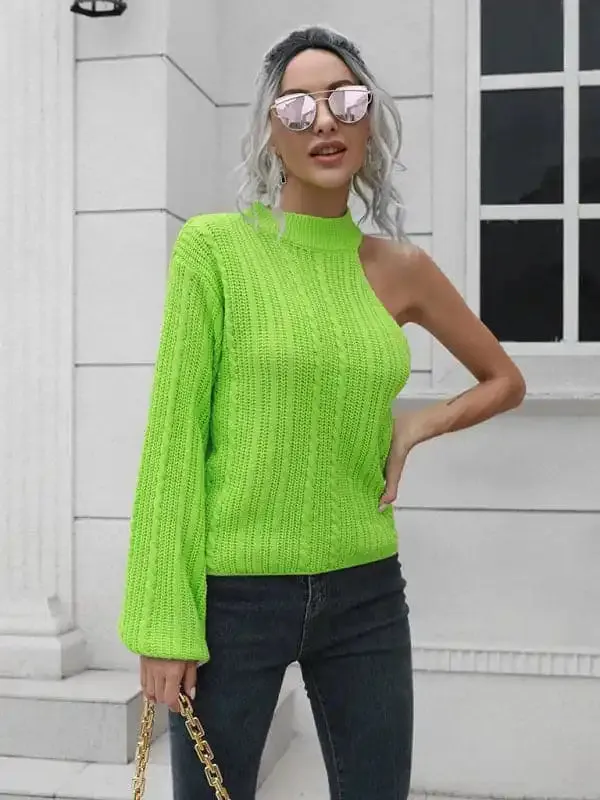 Women’s One Shoulder Off Shoulder Sweater